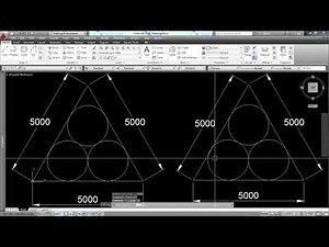 AutoCAD Basic Tutorial: Draw 3 circles tangent to an equilateral triangle