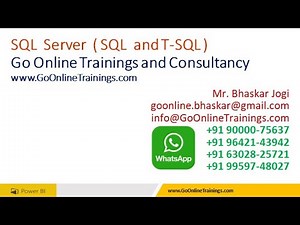 01 SQL Server Demo Part1 | Bhaskar Jogi | Go Online Trainings | 90000 75637