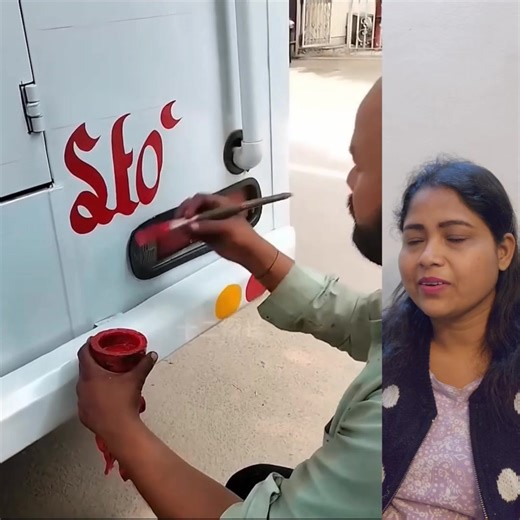 2.2M views · 10K reactions | Easy way to write stop banner in trucks #facebookvideo | Khushboo Sarkar | Facebook