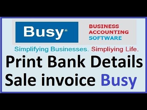 Print Bank Details In busy accounting Software sale invoice print bank details