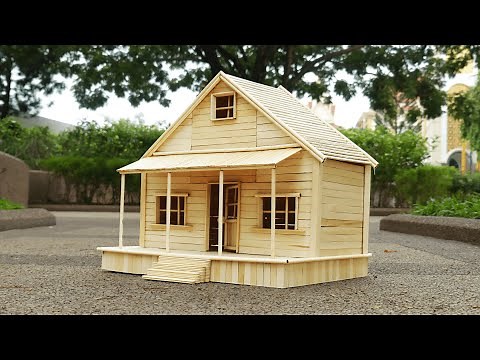 Building A Cute Tiny House By Using Popsicle Sticks - (Used 400 Popsicle)