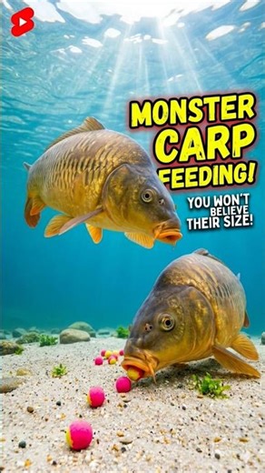 MONSTER CARP FEEDING! 🐟 You won't believe their size! #shorts #fishing
