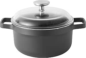 BergHOFF GEM Nonstick 8" Stockpot 3qt with Glass Lid Ferno-Green, Non-Toxic Coating Induction Cooktop Ready