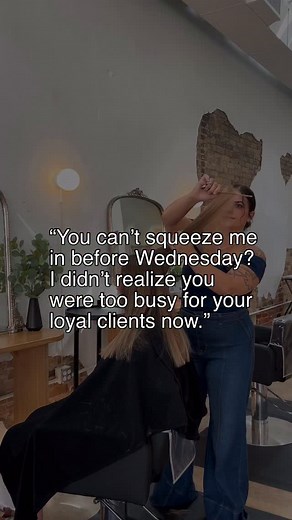 ‘Too busy’ or just know the difference between a want and a need? You want your hair done. My family NEEDS me. ‘Too busy,’ or just not ok with missing another moment in their lives? ‘Too busy,’ or just not willing to make the same mistakes that I made in my 20s? If that means I’m too busy, then yes. I am. Hairstylists, You do not owe clients just because they are loyal. This is a business relationship and just because there is history doesn’t mean that there is no respect. A client worth keeping