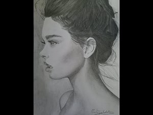 Comment dessiner un visage de femme au crayon gris.