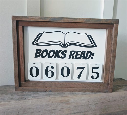 Books Read Framed Number Counter, Book Lover Tracker, You Choose Amount of Numbers - Etsy