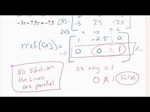 3.2 video 3 rref on calculator and each case one, no, infinity