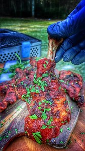 14M views · 226K reactions | Full house turkey legs 旅 First time butterflying Turkey legs and it will not be the last. They turned out crispy and tender, packed with flavour, and they cooked a lot faster. #asmr #outdoorcooking #freshairambassador | GrillHunters | Facebook