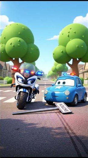 Mô Tô Cảnh Sát & Ô Tô Cảnh Sát Hợp Sức Sửa Biển Báo Giao Thông