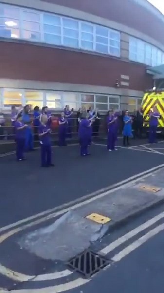 Emergency Services Clap for Our Carers at Worcestershire Royal Hospital