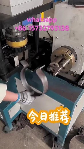 Wire pole support flat iron punching, bending, cutting, hoop forming machine, made in China.
