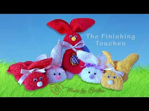 Three Easy Ways to make Easter Bunnies with a Washcloth for your Easter Baskets (DIY Craft Tutorial)