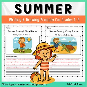 Summer Story Writing | Writing & Drawing Prompts for Grades 1–3