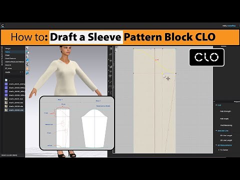 How to Draft a Sleeve Pattern Block in CLO Easy Step-by-step