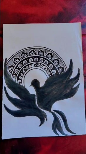 easy bird mandala tutorial ❣️💫 #shortsfeed #mandalaart #ytshorts #trendingshorts #shortsviral