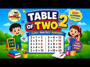 Table of 2 Two for Kids | Learn Multiplication Tables 1-10 Easy Way | Math Tables for Children
