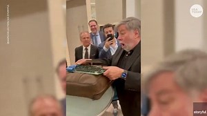 Apple co-founder Steve Wozniak reunites with his 1976 Apple I motherboard creation