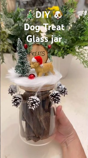🎄DIY Dog treat glass jar with lid🎄🐶🎄Part 4 ❄️follow for more🎄 https://amzn.to/4oySY4t