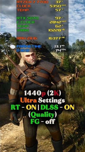 The Witcher 3 Next-Gen | RTX 5070 Ray Tracing Ultra+ DLSS + FG ⚔️🐺 #rtx5070
