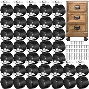 Thyle 50 Pack Office Chair Caster Wheels Furniture Casters for Carpet 2 Inch Chair Casters Replacement Nylon Chair Roller Wheels Heavy Duty Caster for Hardwood Floors Carpet (Top Plate)
