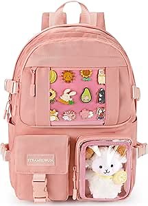 STEAMEDBUN Kawaii Backpack Cute Aesthetic Backpack for Girls,Ita Backpack with Inserts for School (without pins)