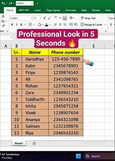 Excel Phone Number Format Trick 📞 | Professional Number Formatting in Excel #tipsandtricks