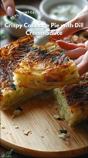 1.7M views · 10K reactions | Crispy Cabbage Pie with Dill Cream Sauce...