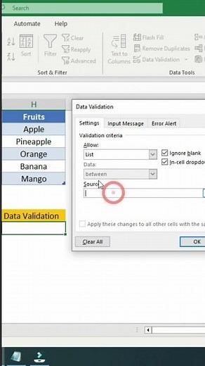 Excel Data Validation #exceltips #exceltutorial #howto #tutorials