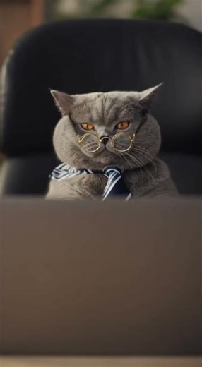 Office Cat Takes His Job WAY Too Seriously 😂💼 #Shorts