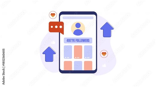 Social media growth animation with profile design, ideal for showcasing online presence and building audiences effectively.
