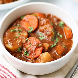 6.2K views · 35 reactions | Slow Cooker Beef Stew A delicious hearty stew with beef, carrots and potatoes in a rich sauce. All cooked in the slow cooker. Comfort food made easy this Winter! https://www.myfussyeater.com/slow-cooker-beef-stew/ | My Fussy Eater | Facebook