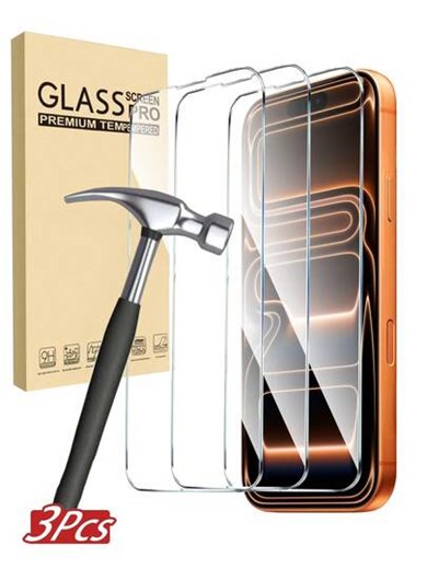 BOLLYMORE 3pcs Ultra-Durable Full Screen High-Definition Tempered Glass Screen Protector, Compatible With 17/17Pro/17Air/17e/17Pro Max, 16/16Pro/16Plus/16Pro Max, 15/15Plus/15Pro/15Pro Max, 14/14Plus/14Pro/14Pro Max, 13 Mini/13/13Pro/13Pro Max, 12 Mini/12/12Pro/12Pro Max, 11/11Pro/11Pro Max. Scratch-Resistant, Anti-Fall, Anti-Fingerprint, 9H Hardness, Easy To Install. | SHEIN