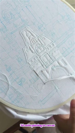 3d castle painting on canvas