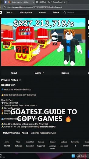 NEW WORK METHOD 2025 🔥 HOW to UNCOPYLOCK ANY GAME AT ROBLOX ⭐️ #stealabrainrot #shortvideo #shorts