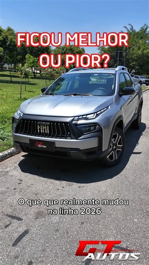O que mudou na linha 2026 da Fiat Toro Freedom 2026? Em algumas versões a picape usa o motor 1.3 T270, um turbo flex que rende até 176 cv e 27,5 kgfm. O câmbio é automático convencional de 6 marchas, e a tração é somente dianteira nas versões flex. #canalgtautos #fiat #toro #freedom #fiattoro #turbo #picape #t270 #teste #review #mudança #torofreedom #pickup #camionete #novidades #2026 #flex #avaliação | Canal GT Autos