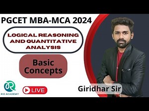 PGCET MBA/MCA-2024 | Logical Reasoning and Quant | Basic Concepts