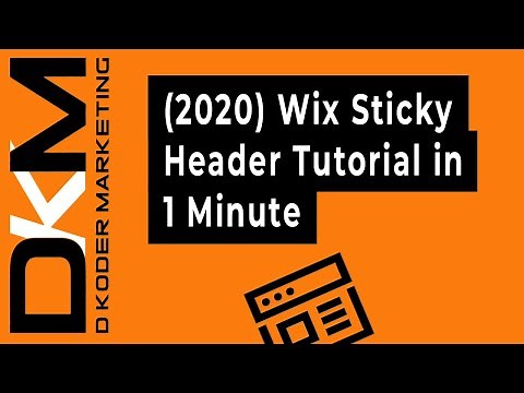 Wix Sticky Header Tutorial - One Minute (2020)