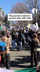 TODAY: Thousands gathered to protest outside of the Colorado State Capitol in Denver for immigrant rights and against ICE raids. This came after immigration federal agents raided Denver and Aurora area apartment buildings this morning. #ICE #Aurora #Denver | BreakThrough News