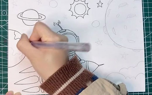 航天科幻主题创意绘画来啦！一起漫游外太空~