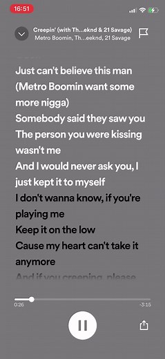 Creepin' ⚡️ Metro Boomin, The Weeknd, 21 Savage .#pourtoi #music #spotify