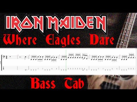 Iron Maiden - Where Eagles Dare - Bass Track Only with Tab and Score
