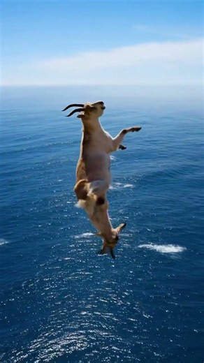 Only Goats can do this🐐 | The Most Mountain Goat Jump Ever 🐐 | Goats Cliff #mountaingoat #wildlife