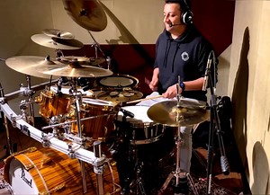 Don't forget to include your 4-count stick click intro at the beginning of your PROJECT 108 submission... here's Pearl Artist Darshan Doshi demonstrating on his Masterworks Series kit. Get more information at https://PearlProject108.com | Pearl Drums