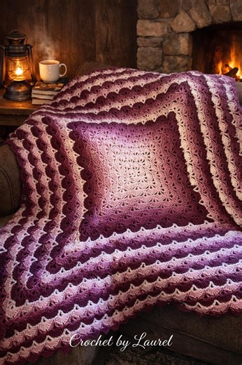 Elegant Shell Stitch Afghan - Etsy
