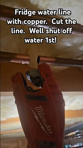 Fridge water line pro press connect fitting and braided line. #diy #diy #homeowners #plumbing