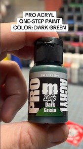 Pro Acryl One-Step Paint Demo - Color: Dark Green #miniaturepainting #miniaturepainter
