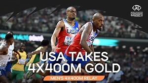 USA all the way in the men's 4x400m 👏 #WorldAthleticsChamps | World Athletics