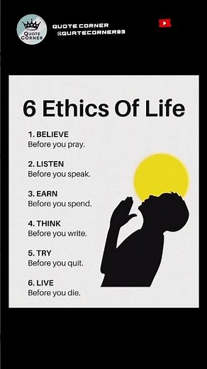 6 Ethics of life 🧬💡 "Success Quotes That Will Change Your Life"🔥
