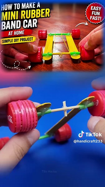 Mini Rubber Band Car DIY — Simple Toy Car Tutorial