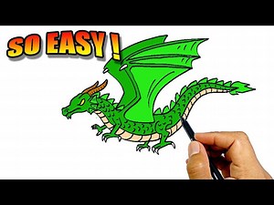 How to draw a dragon easy step by step easy version | Easy Drawings - Videos For Kids